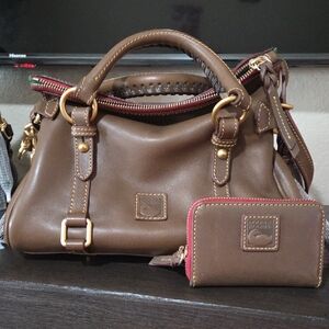 Dooney & Bourke Elephant/taupe Florentine Satchel with matching-Zip Wallet